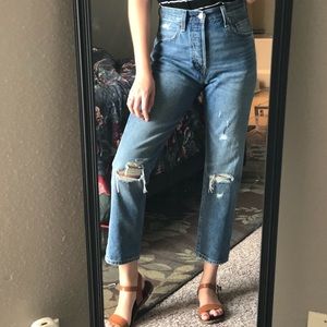 Levi’s High Rise 501 Straight Jeans